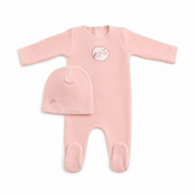 Birdie Branch Footie/Hat - DUSTYPINK