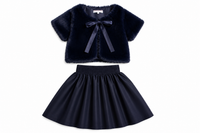 Fur Shrug W/ Taffeta Skirt