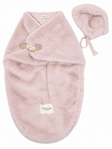 Fur Swaddler W/Bonnet - BLUSH