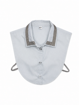 Embroidered Collar Dickie - COFFE