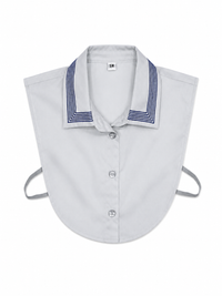 Embroidered Collar Dickie - NAVY