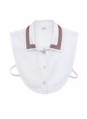 Embroidered Collar Dickie - BRICK