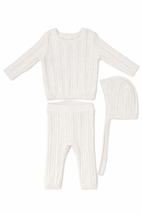 Pointelle Knit Footie W/ Hat