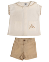 Bird Embroidered Pocket 2 Pc