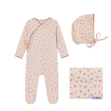 Heart Print Footie Bib/Set