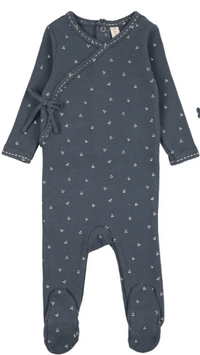 Cherry Sclp Footie - Off Navy
