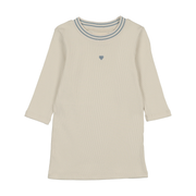 Ribbed Neck T-Shirt - light blue denim