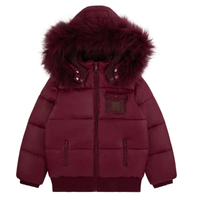 Leather Patch Sherpa Pocket Coat - PLUM