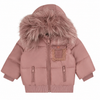 Leather Patch Sherpa Pocket Coat - MAUVE
