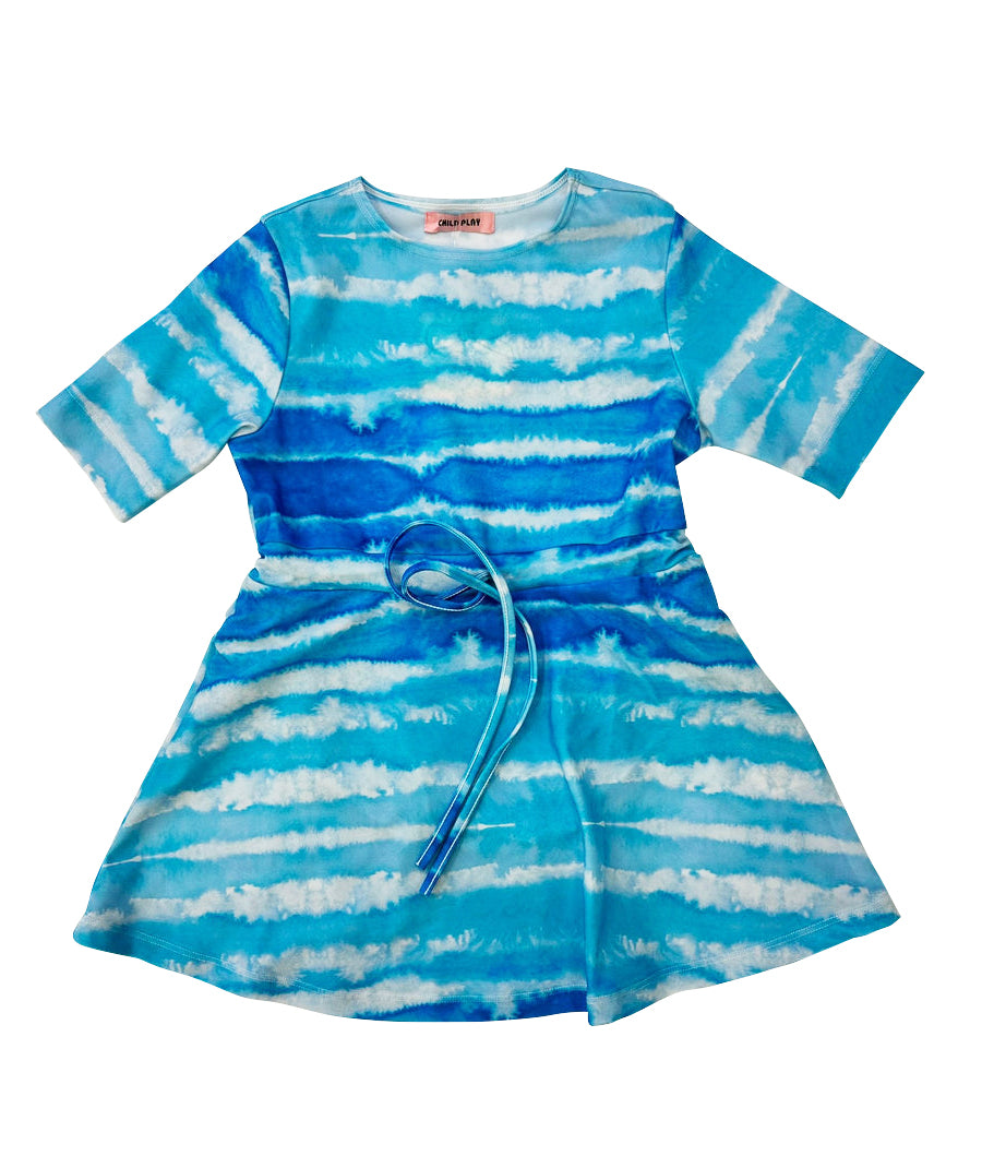 Swim Dress - Blue Watercolor