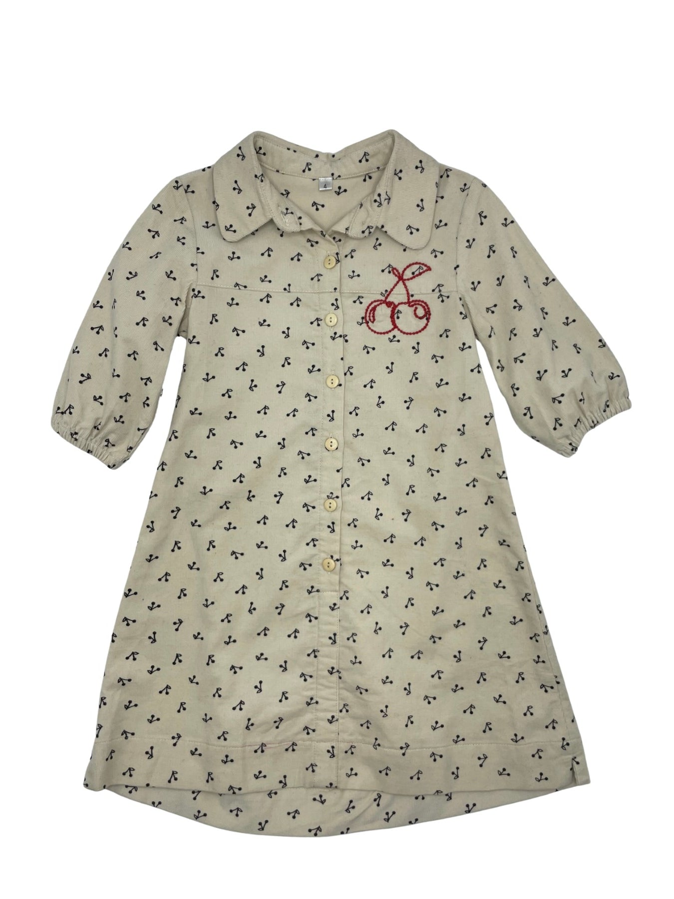Cherry Buttoned Dress
