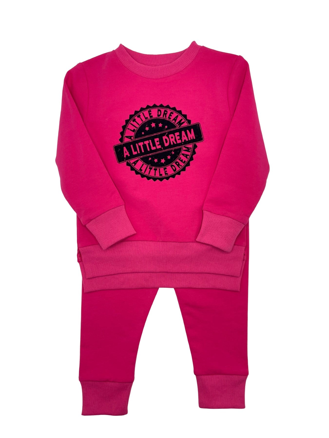 Flocked Logo Pajamas - FUCHIA
