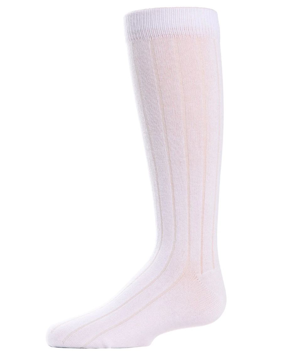 Boy`s 3 Pck. Basic Cotton Blend Ribbed Crew Socks - White