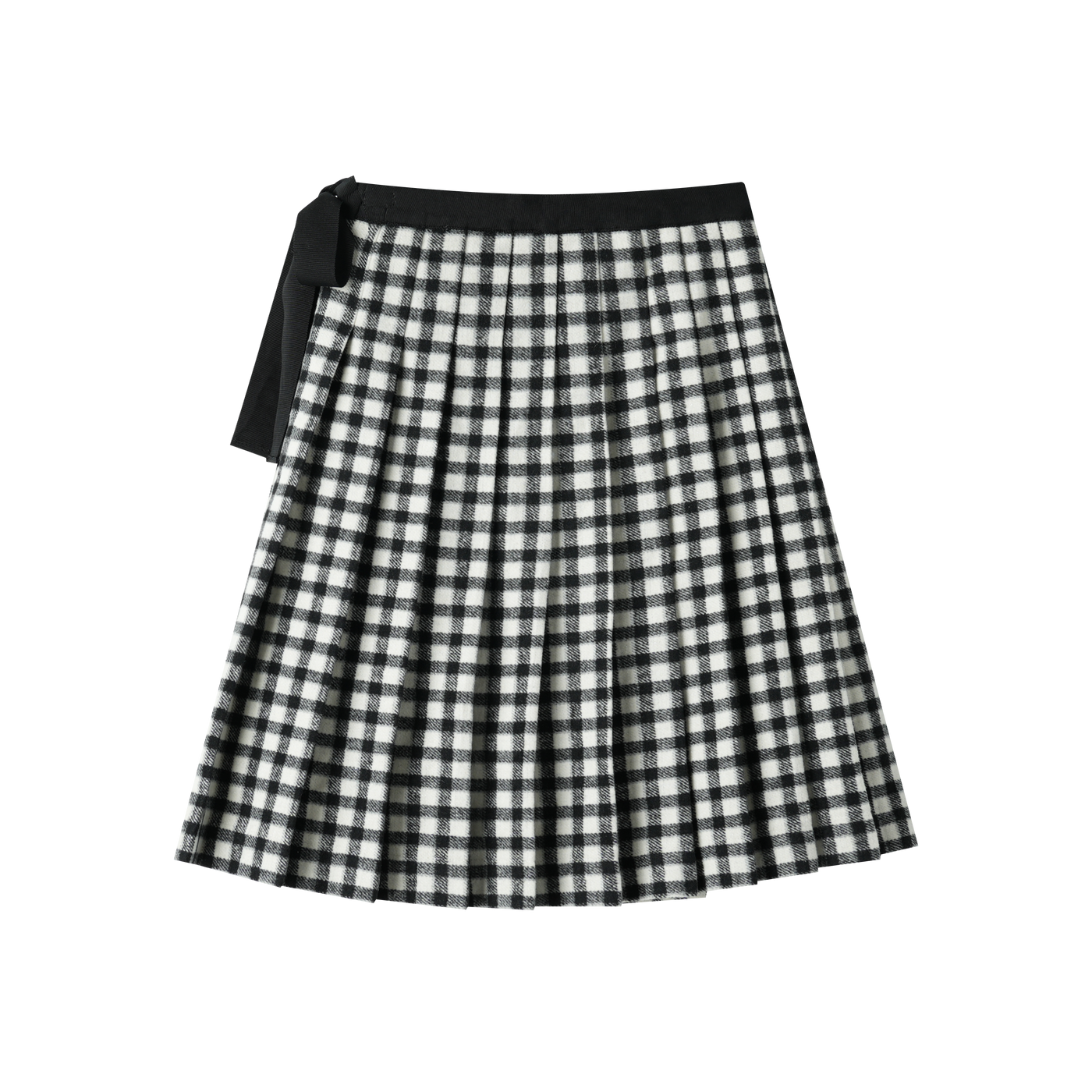 Checkered Pleated Skirt W/Tie