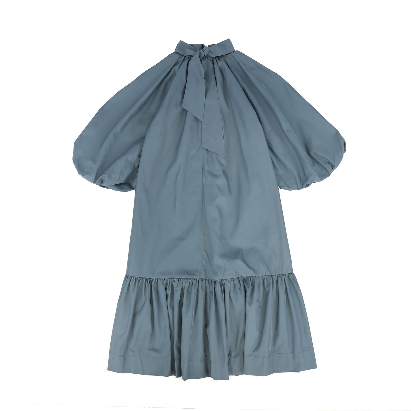 Puff Sleeve Neck Tie Dress