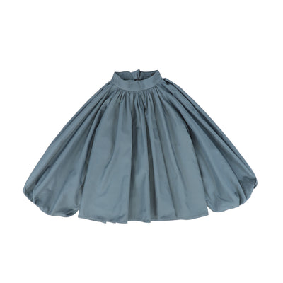 Puff Sleeve Neck Tie Blouse - Maxi Skirt Set