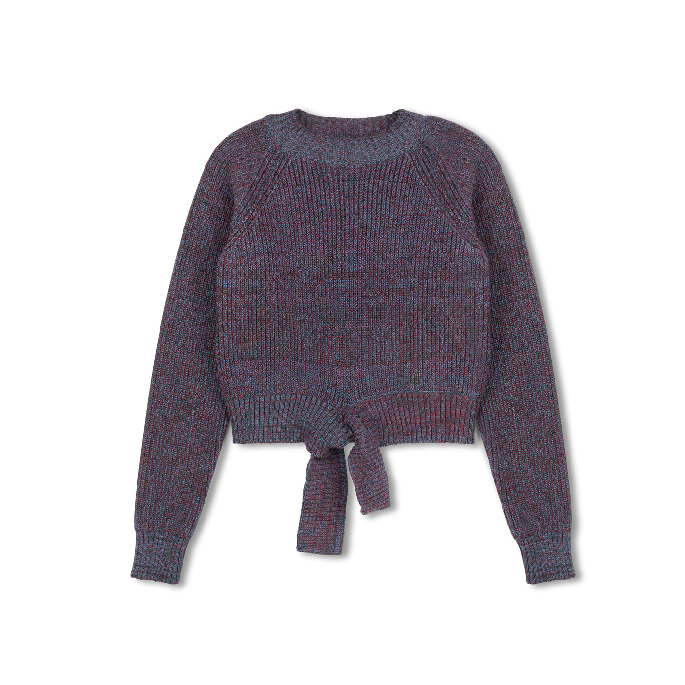 Multicolored Knit Tie Sweater