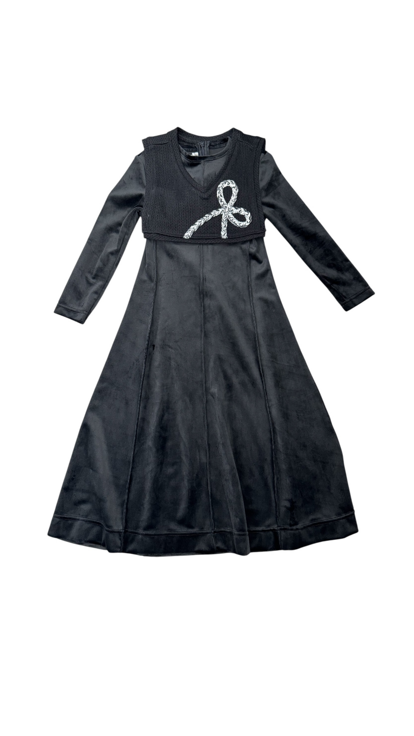 Knit Vest Bow Robe