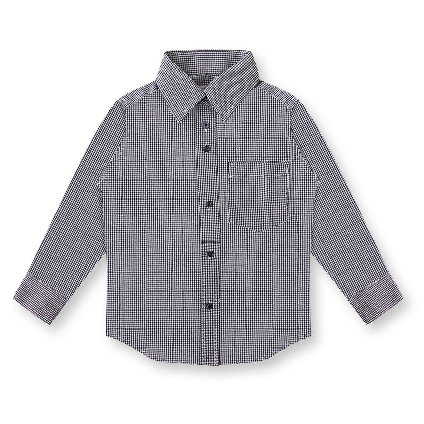 White Navy Checked Uniform Shirt