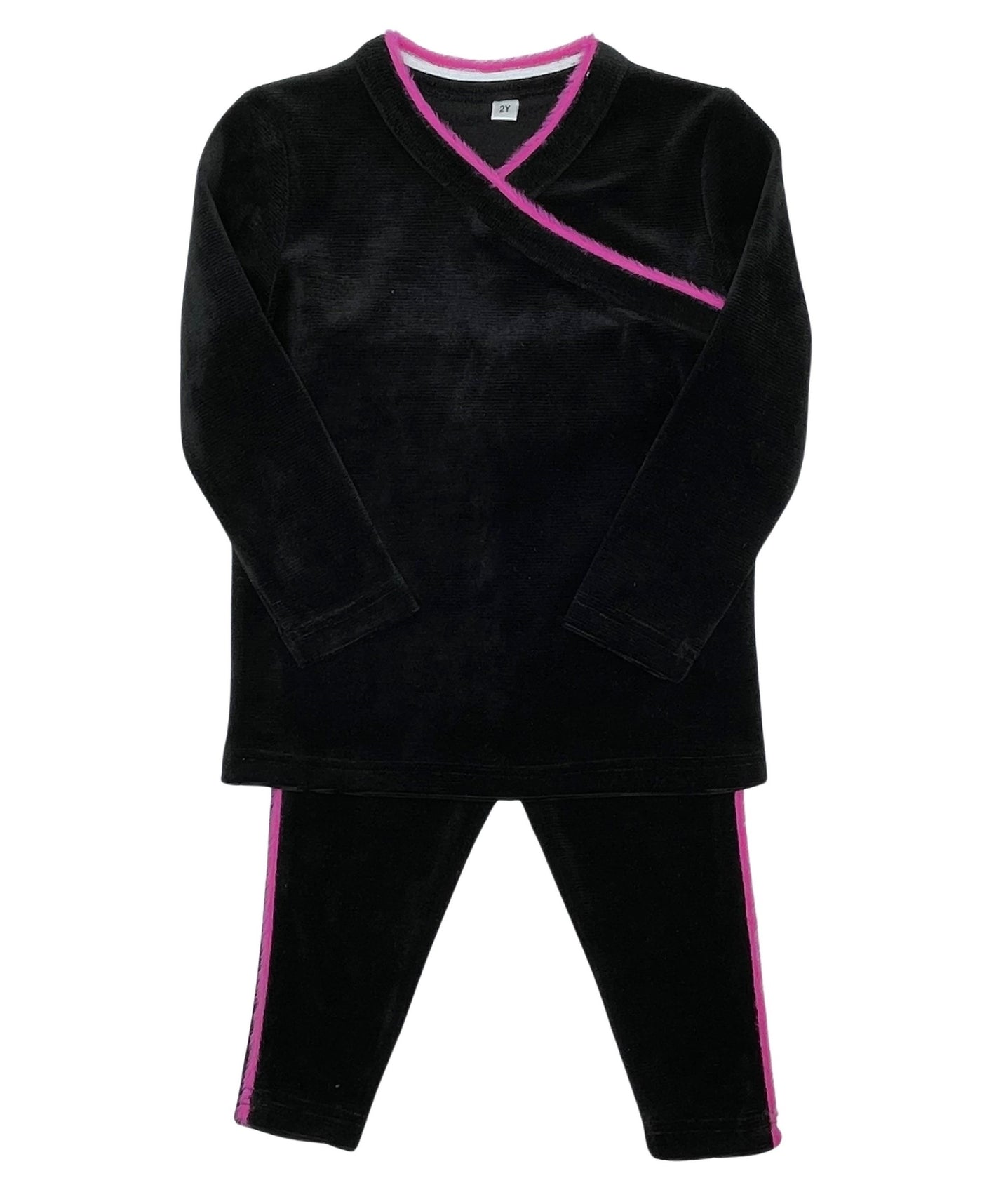 Mohair Side Wrap Pj`s - Black/Pink