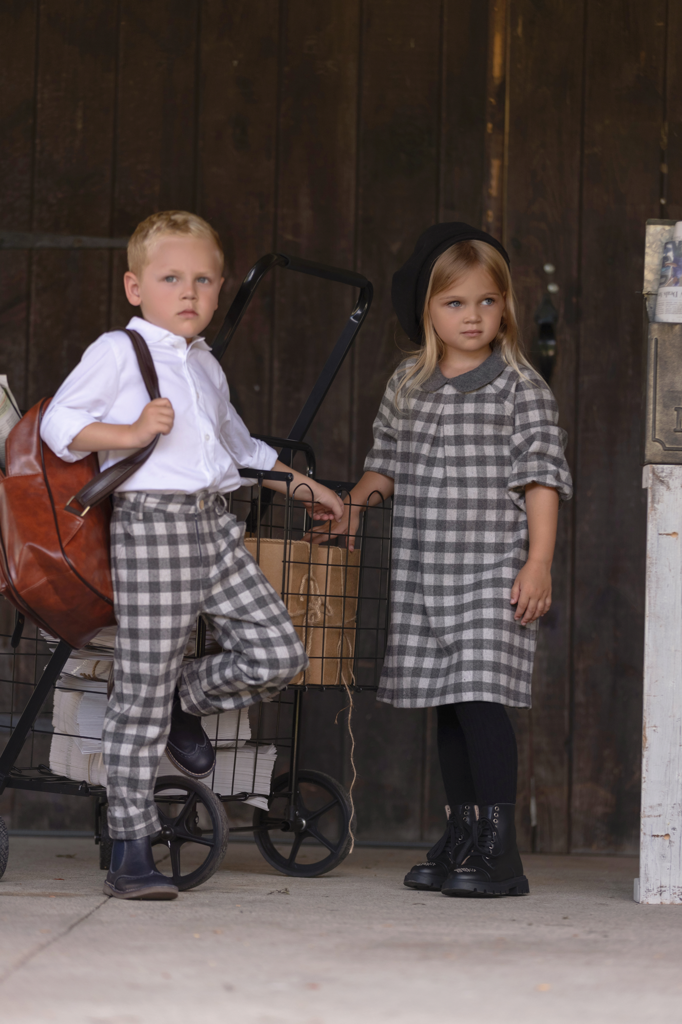 Checkered Dress With Collar