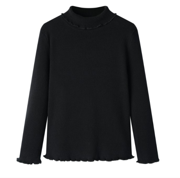 Turtleneck with Ruffle Trim