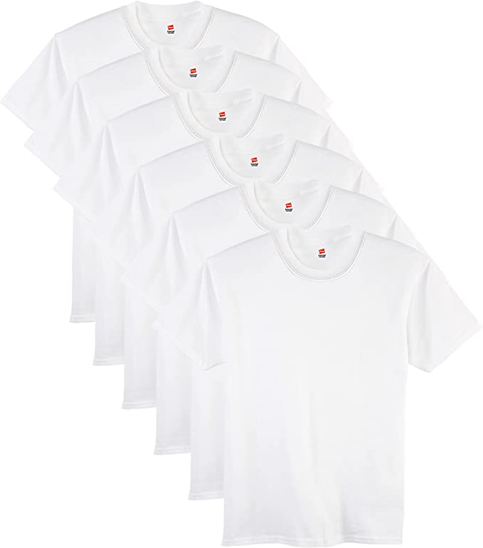 Boy's Short-Sleeved Undershirts- U-Neck- 6 Pack