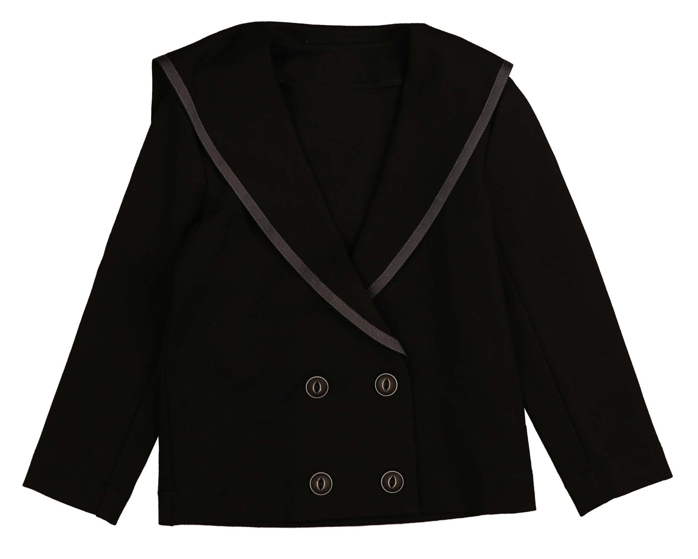 Sailor Collar Scuba Jersey Jacket - BLACK