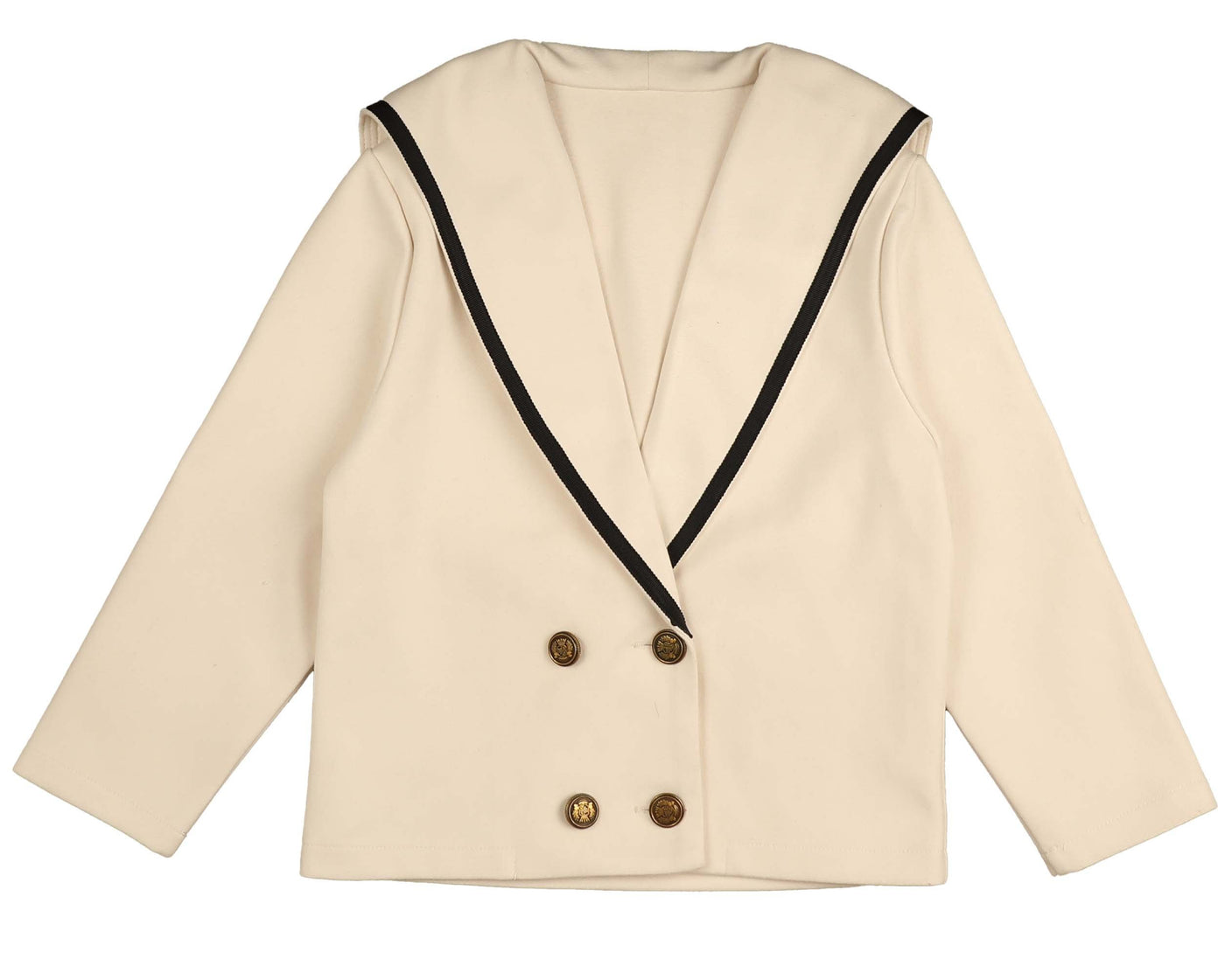 Sailor Collar Scuba Jersey Jacket - CREAM