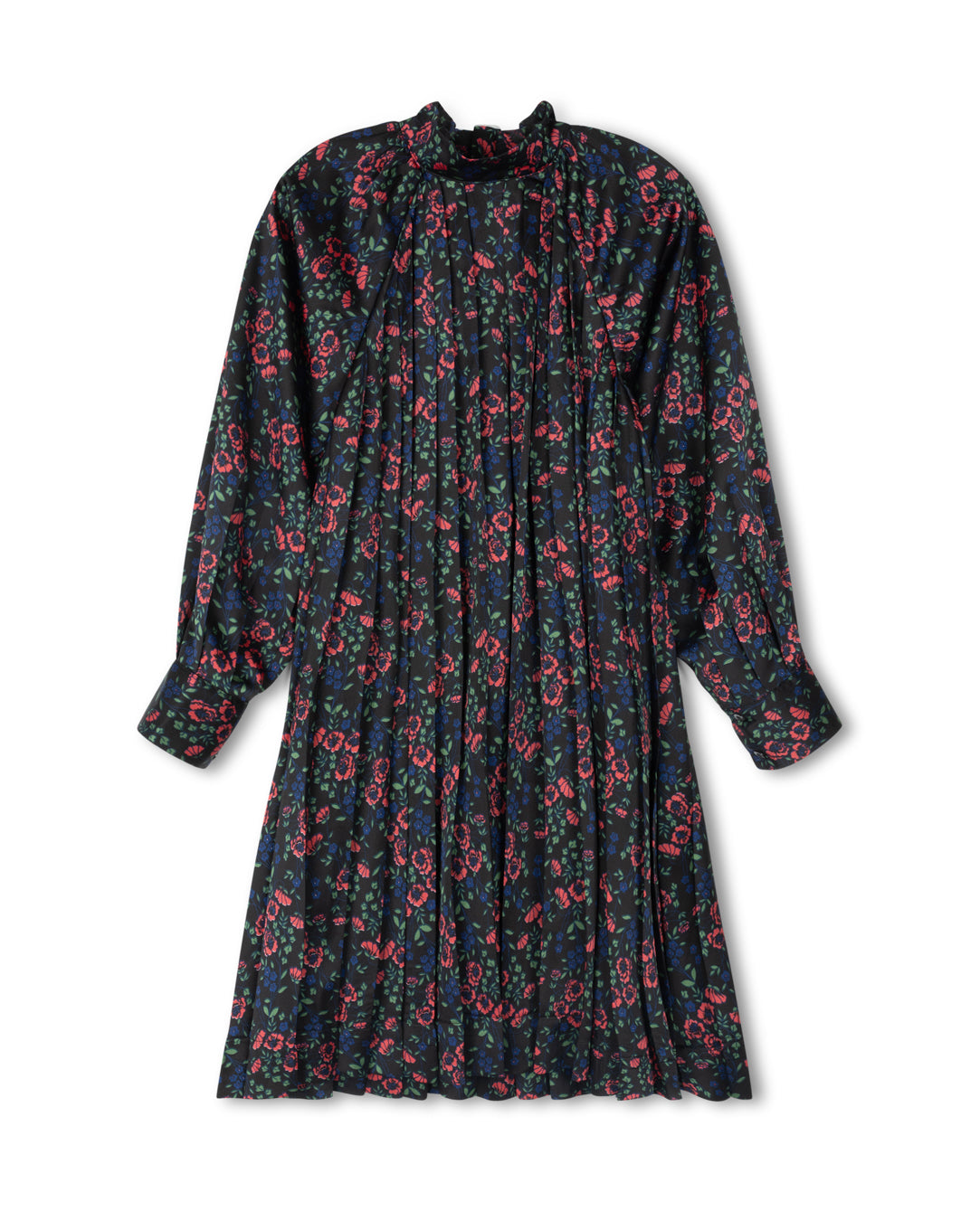 Accordion Pleats Full Printed Swing Dress