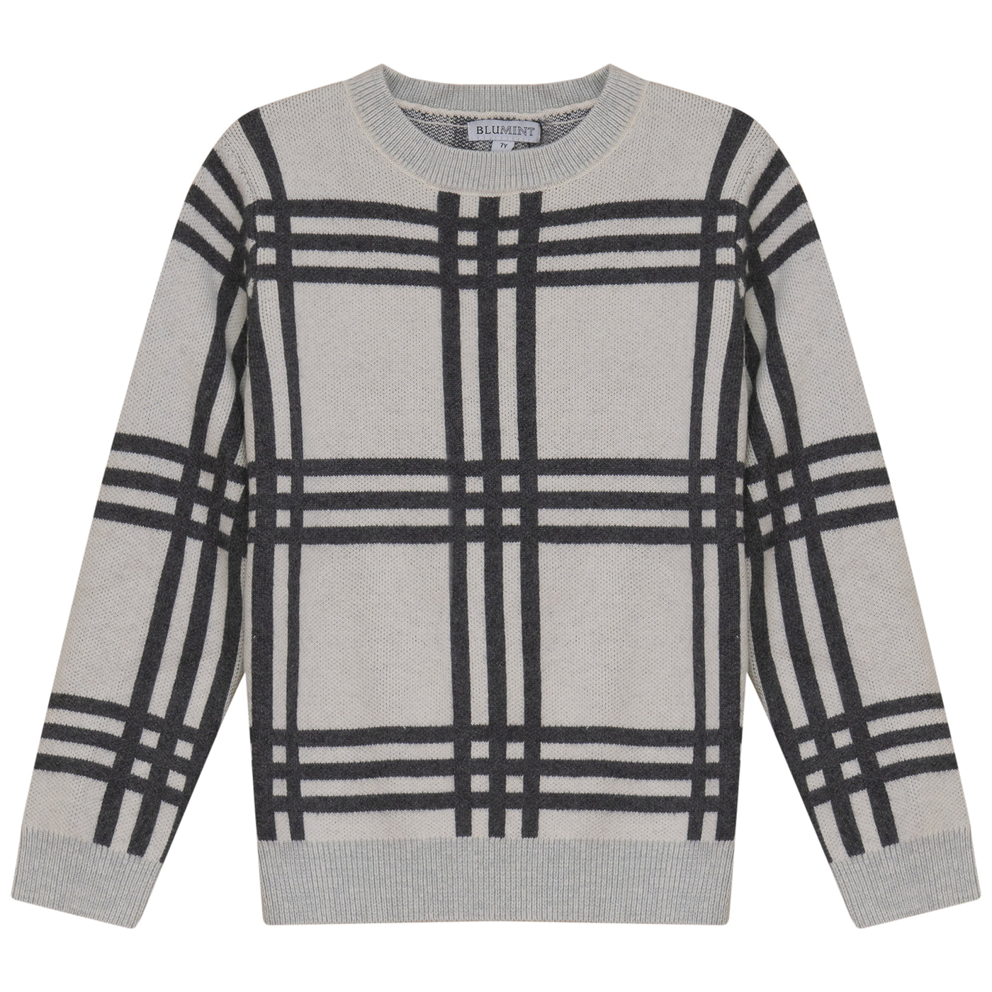 Plaid Round Neck Sweater