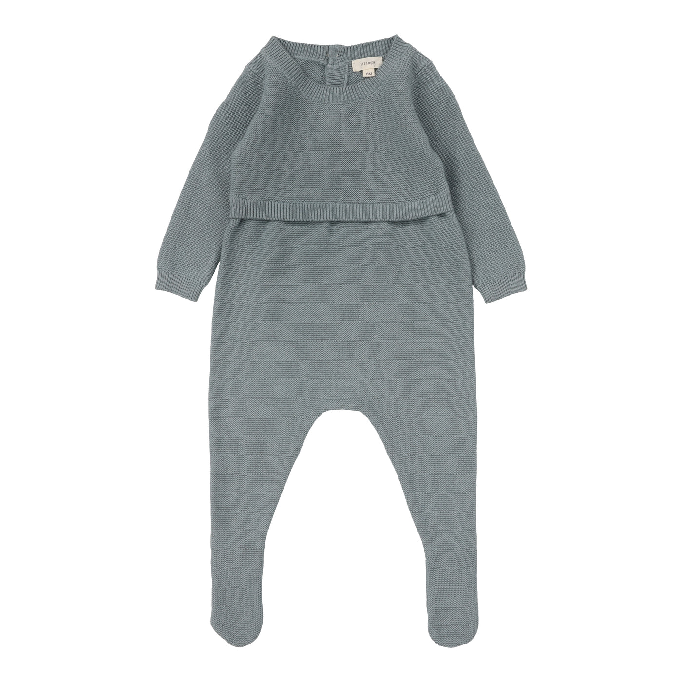 Knit Footie - DUSTY BLUE