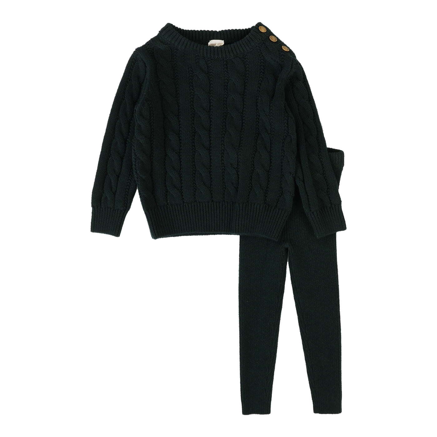 Cable Knit Set - HUNTER GREEN