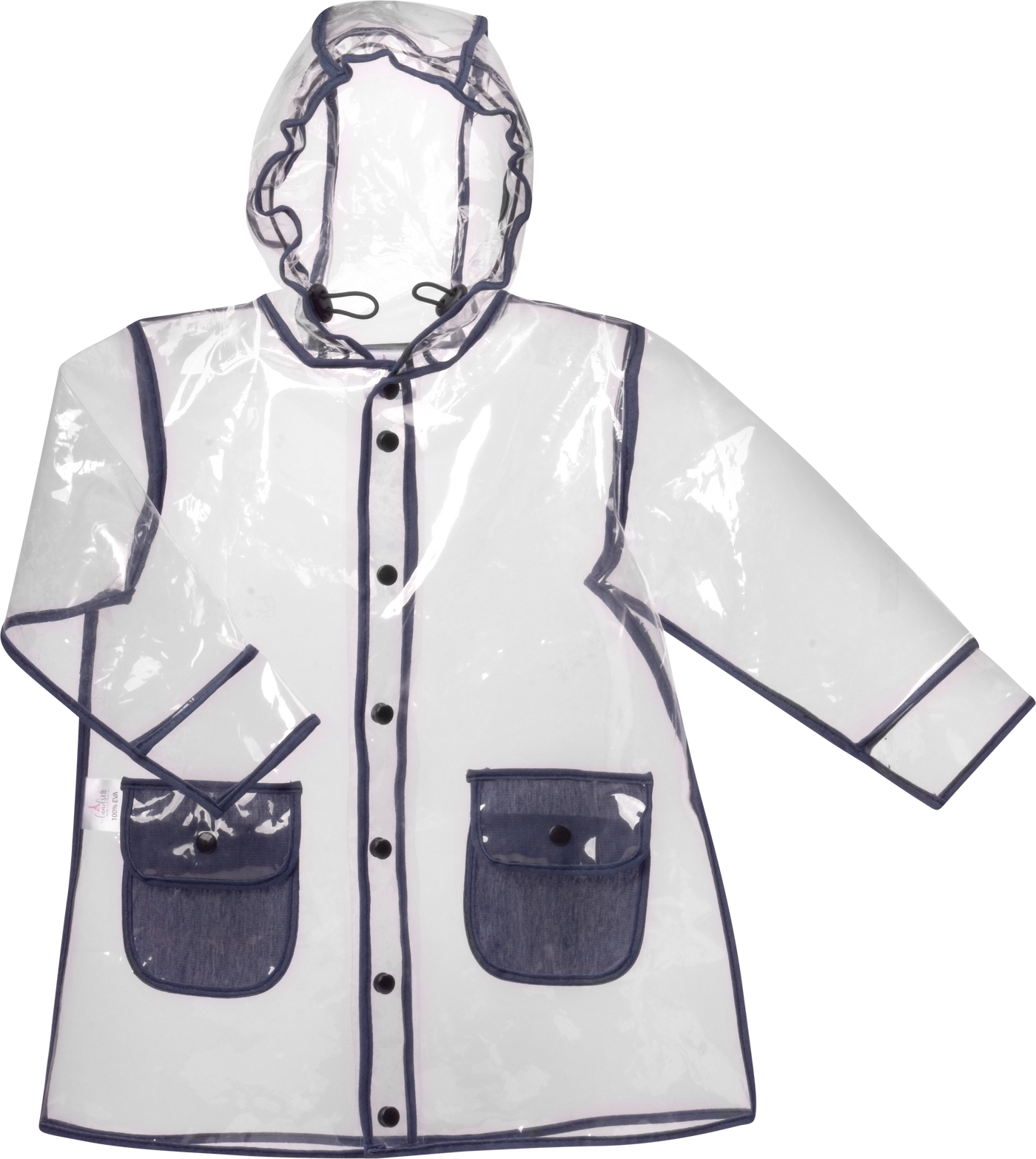 Raincoat With Denim Trim