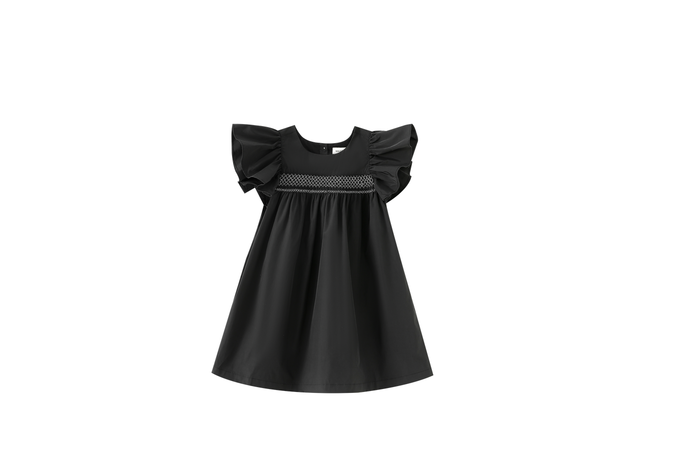 Smocked Flutter Sleeve Taffeta Jumper