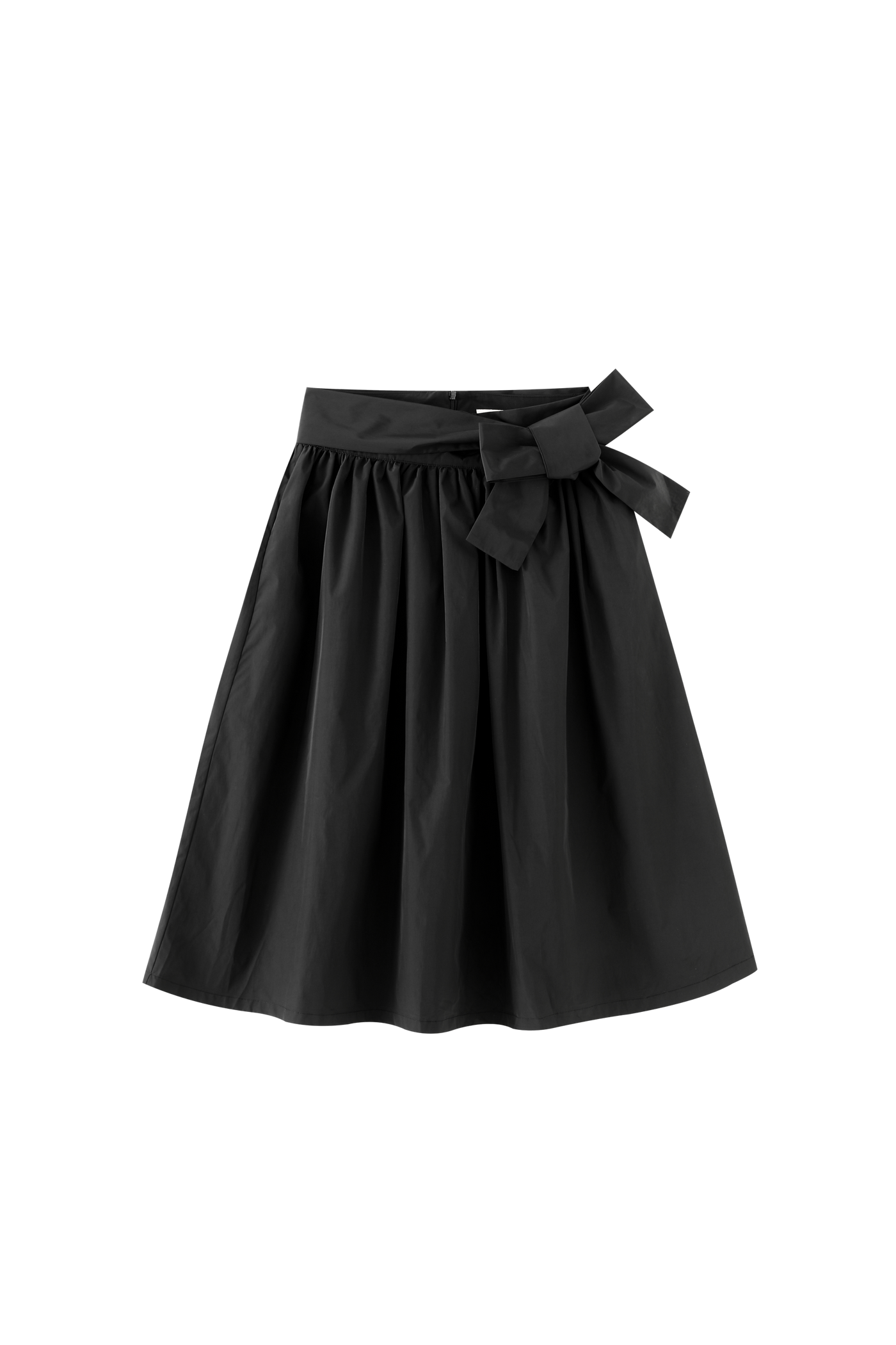 Classic Midi Taffeta Skirt With Side Bow
