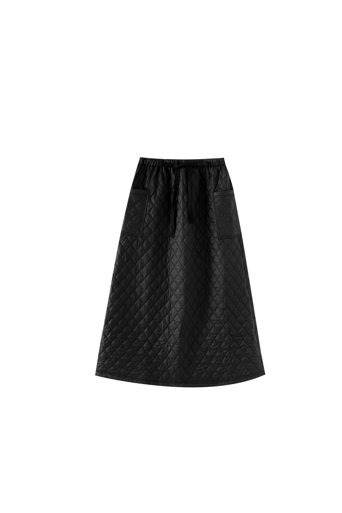 Midi Quilted Skirt With Pockets
