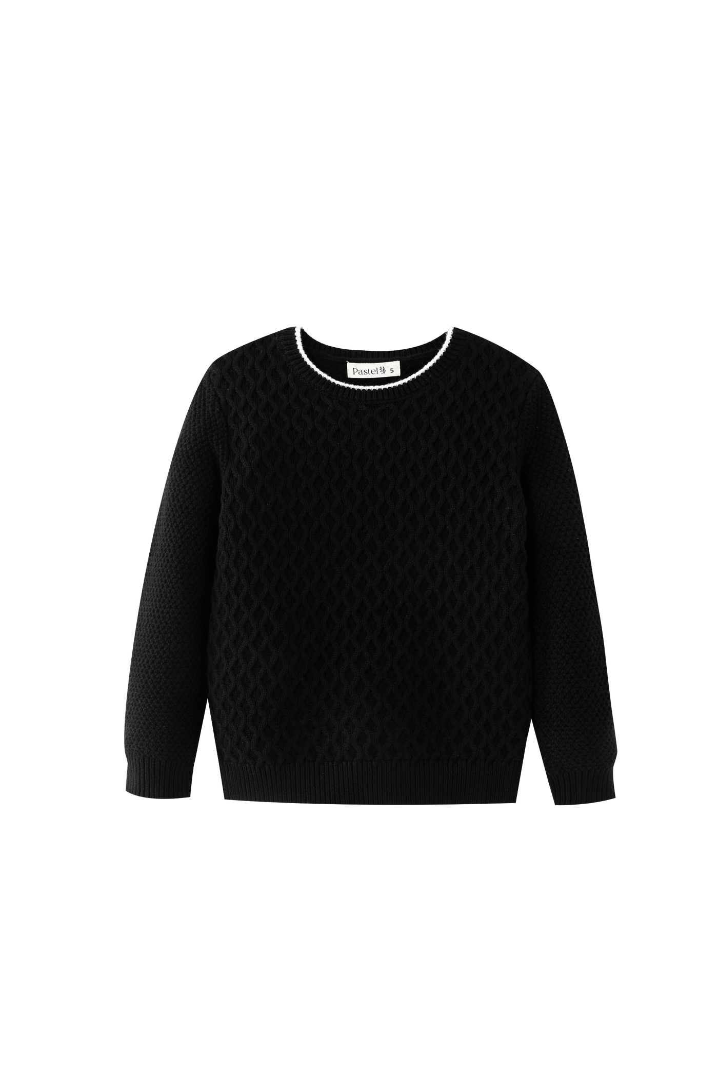 Honeycomb Stitch Sweater - BLACK