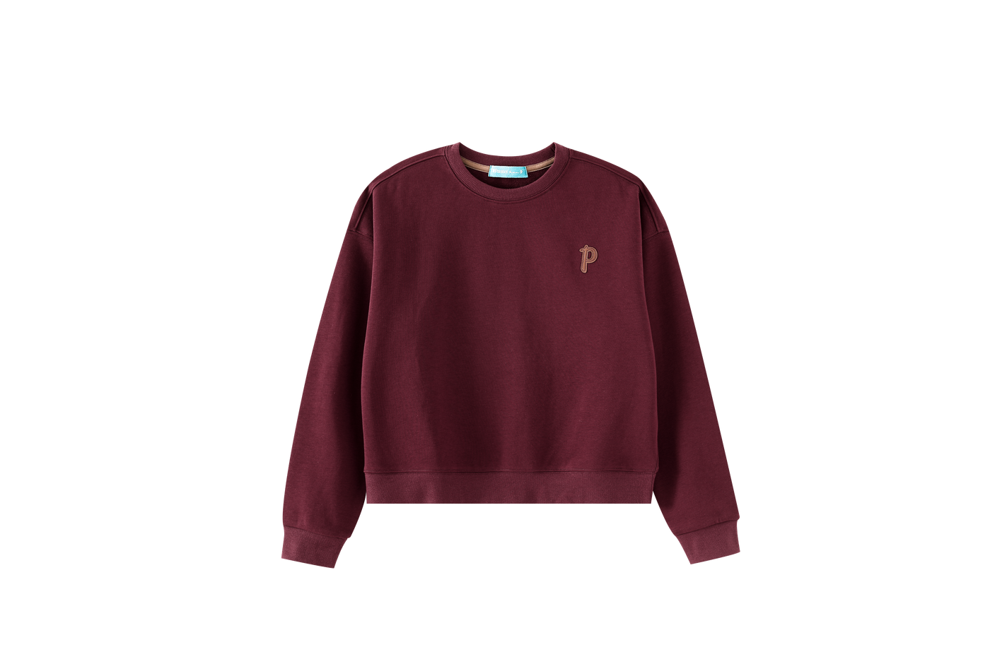 Teen Sweat With P Emblem - BURGUNDY