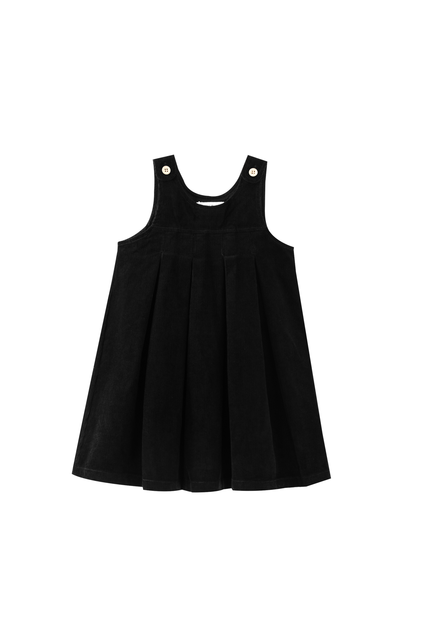 Corduroy Pleated High Yoke Jumper - BLACK