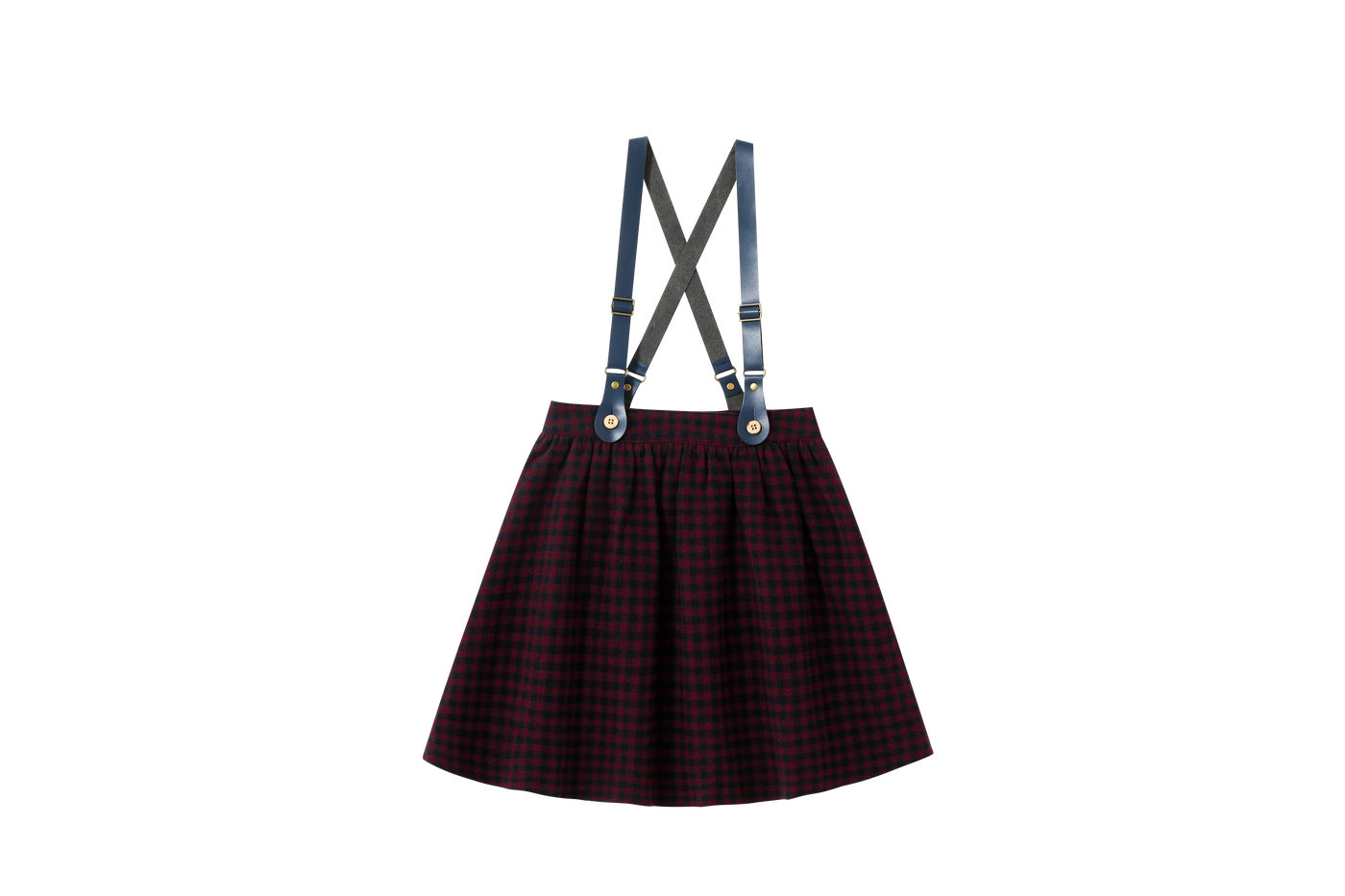 Skirt With Leather Checkered Suspender
