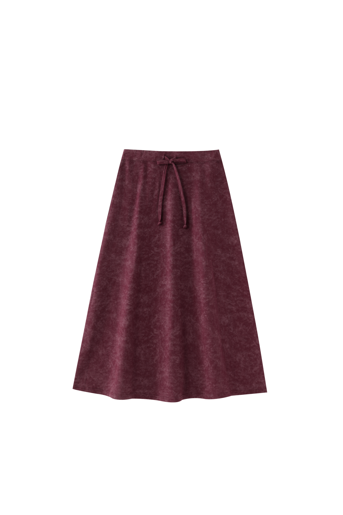 Midi Tie Dye Skirt - BURGUNDY