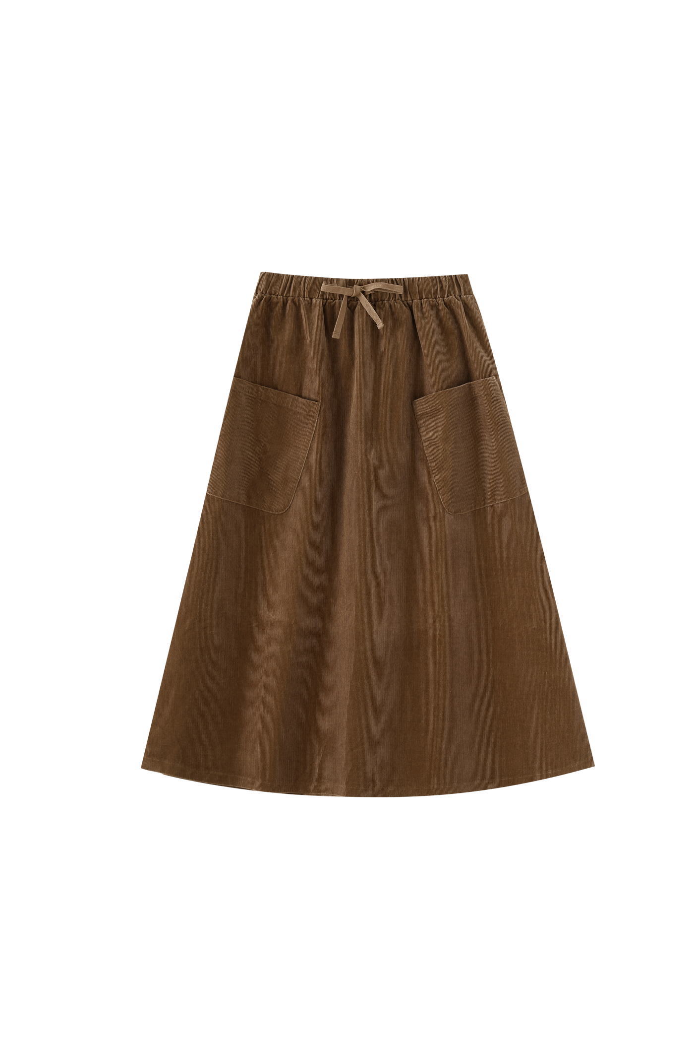 Midi Corduroy Skirt With Pockets