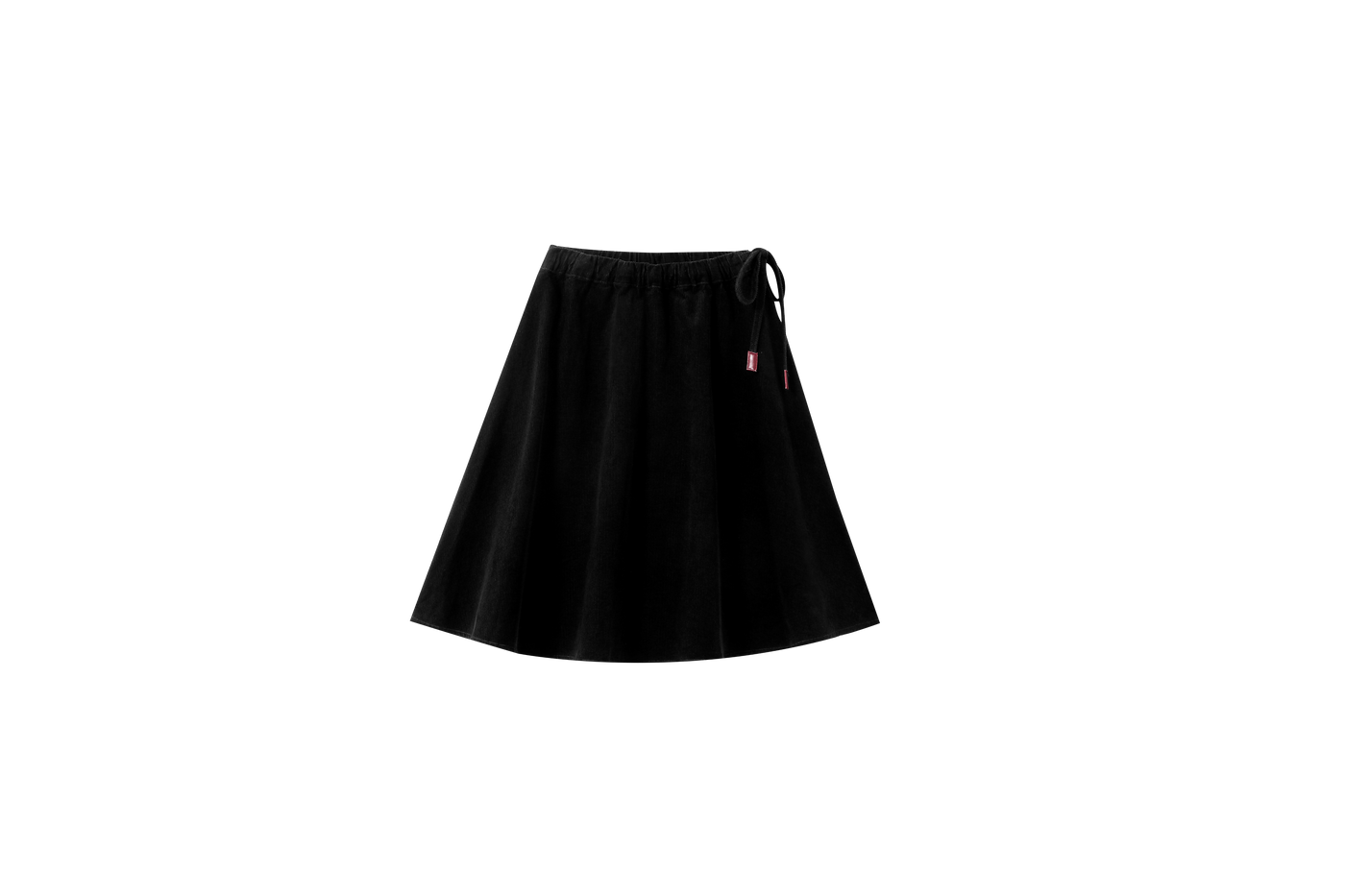 Corduroy Circle Skirt With Tie
