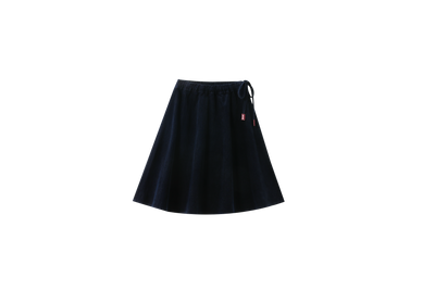 Corduroy Circle Skirt With Tie