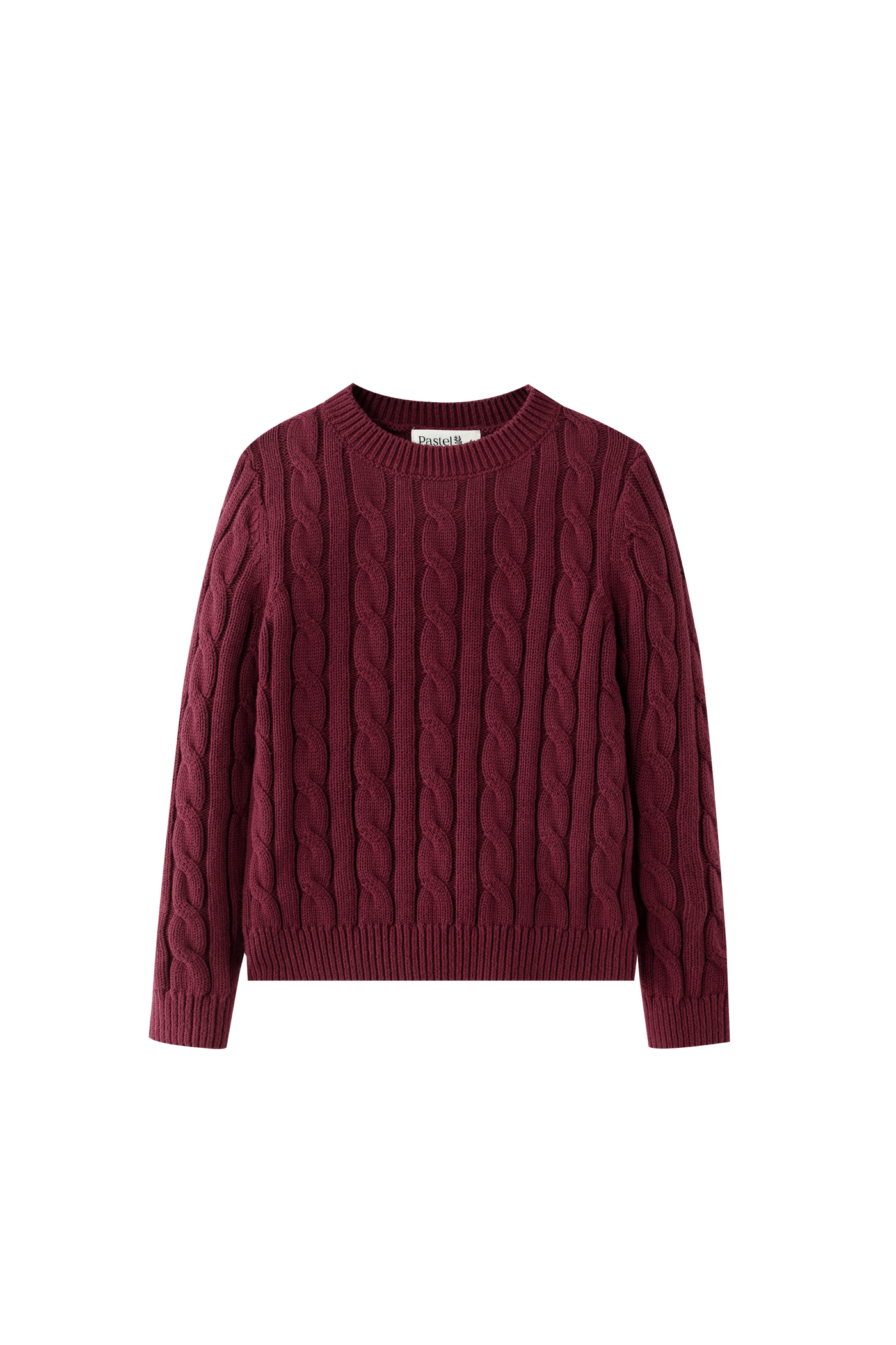 Cable Sweater - BURGUNDY
