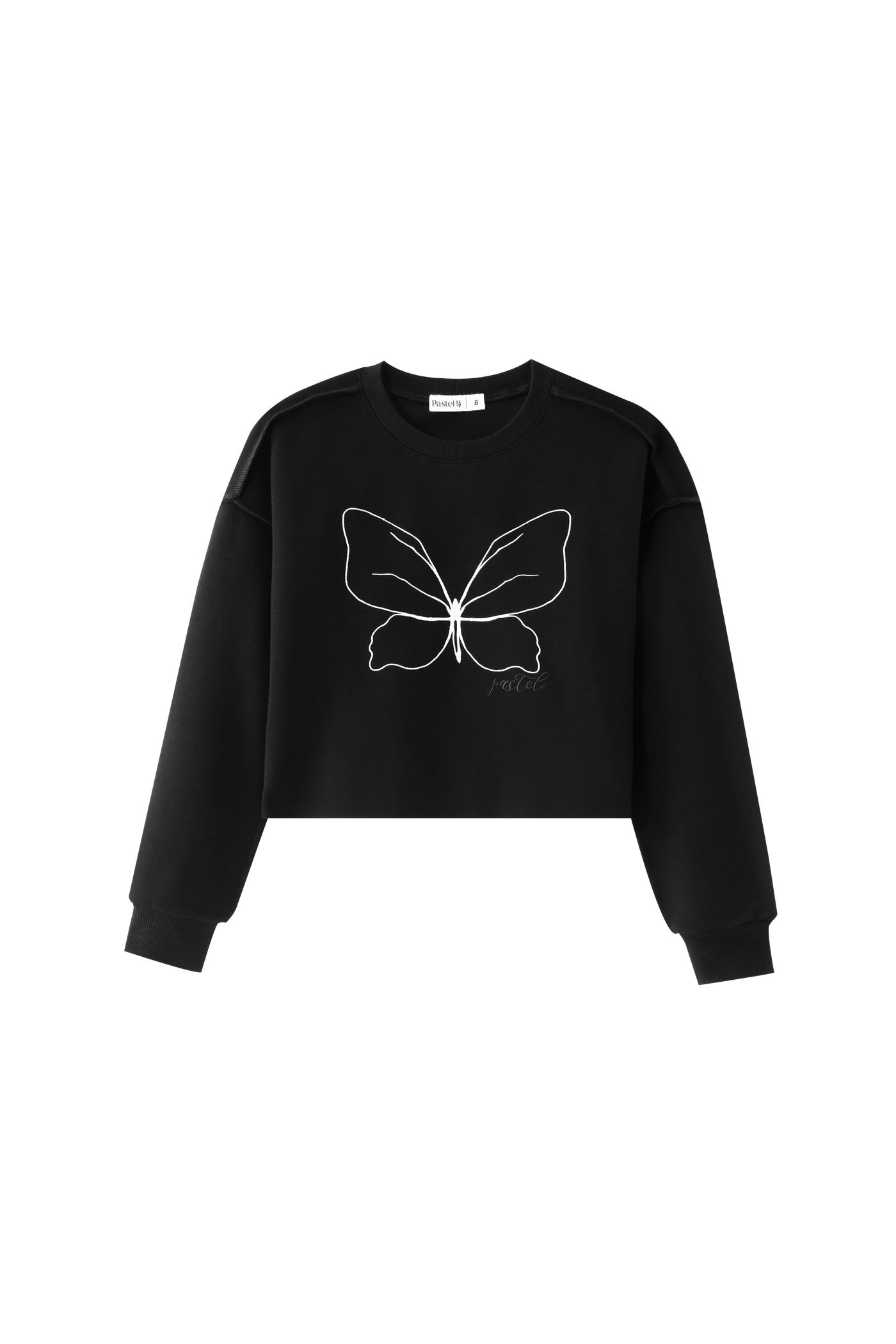 Embroidered Butterfly Top - Black