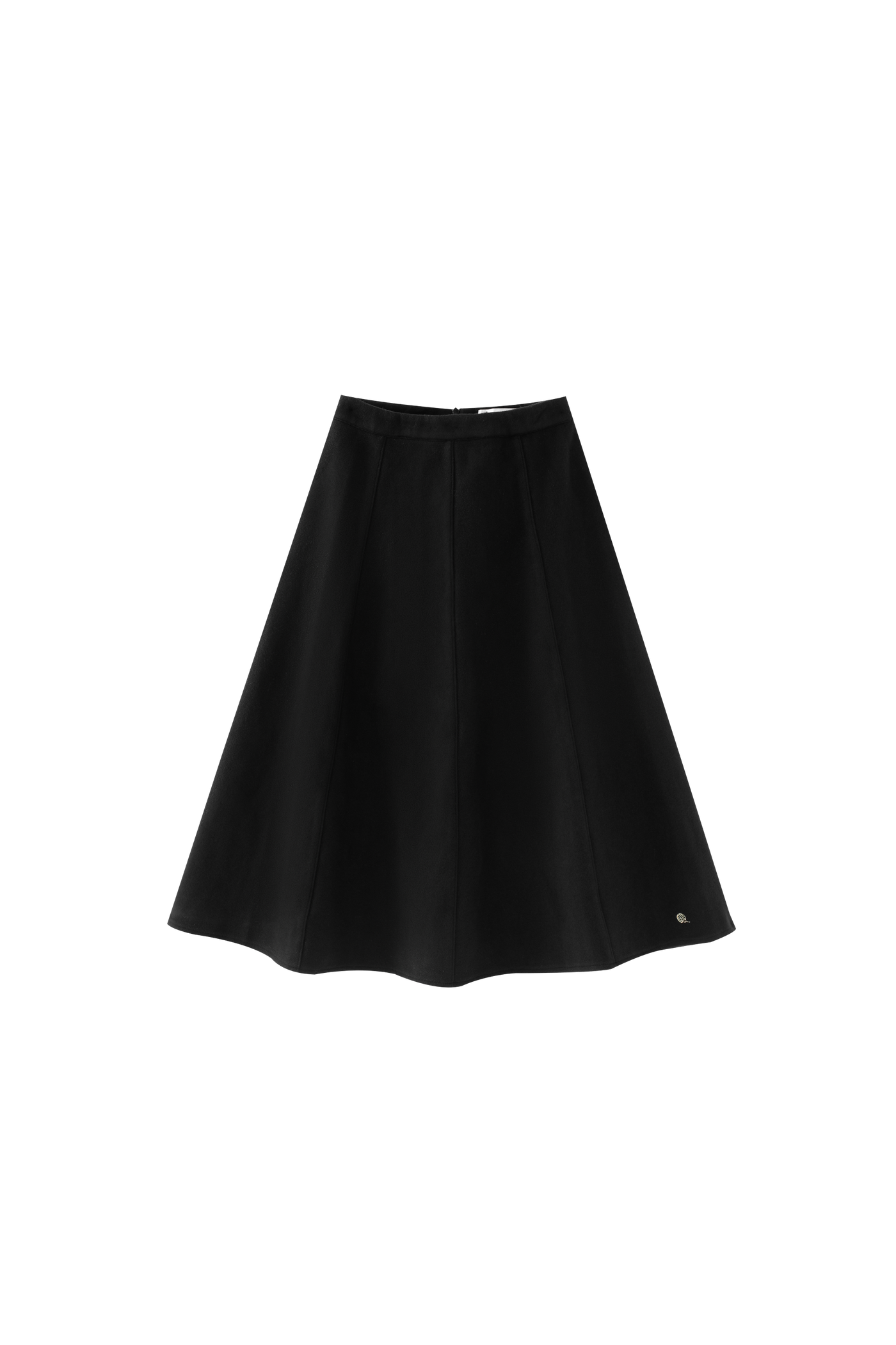 Wool Circle Skirt - BLACK