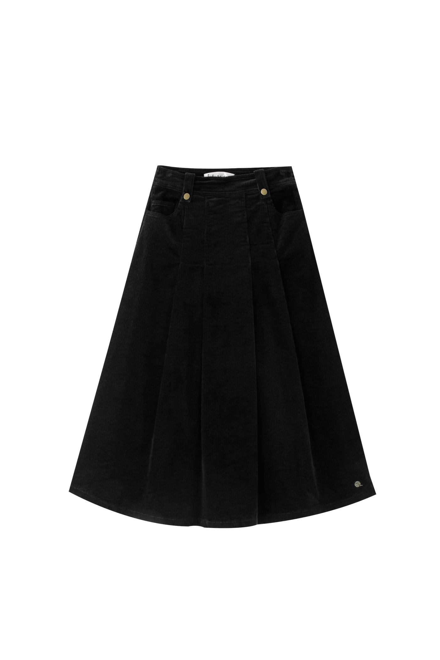 Front Pleated Corduroy Skirt
