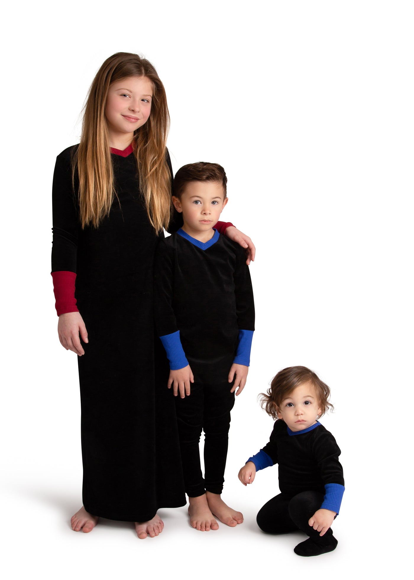 Velour Blue Trim Pj`s